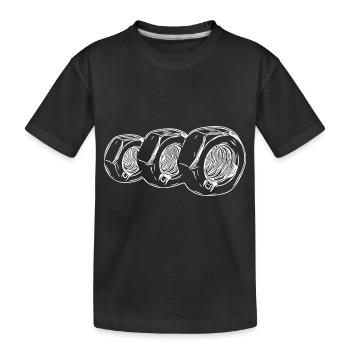 Drei stehende vintage Schraubenmuttern - Kinder Premium Bio T-Shirt - Schwarz - Vorne