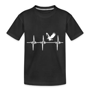 Heartbeat for flying ospreys - Kids' Premium Organic T-Shirt - black - Front