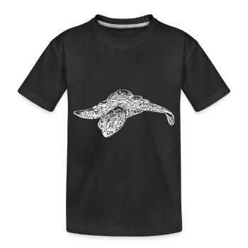 Kleine neugierige Schildkröte - Kinder Premium Bio T-Shirt - Schwarz - Vorne