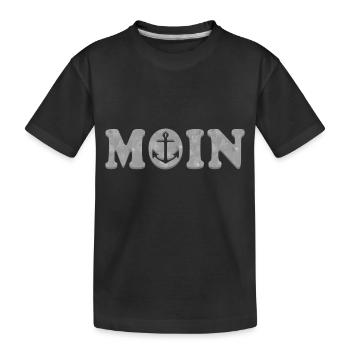 MOIN Anker Silber - Kinder Premium Bio T-Shirt - Schwarz - Vorne