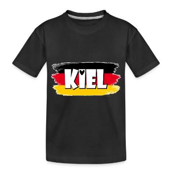 Drapeau de Kiel, Allemagne - T-shirt bio Premium Enfant - noir - Devant