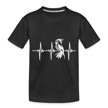 Battement de cœur pour les perroquets féroces - T-shirt bio Premium Enfant - noir - Devant