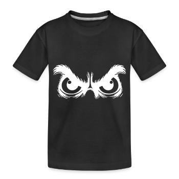Eulen Augen mit sturem Blick - Kinder Premium Bio T-Shirt - Schwarz - Vorne