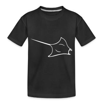 Mantarochen im eleganten Flug - Kinder Premium Bio T-Shirt - Schwarz - Vorne
