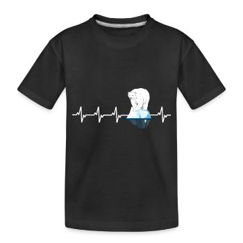 baigneur de glace battement de cœur ours polaire sur la banquise bain d'hiver - T-shirt bio Premium Enfant - noir - Devant