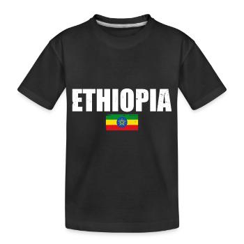 Ethiopia Ethiopia Ethiopian Flag Ethiopian - Kids' Premium Organic T-Shirt - black - Front