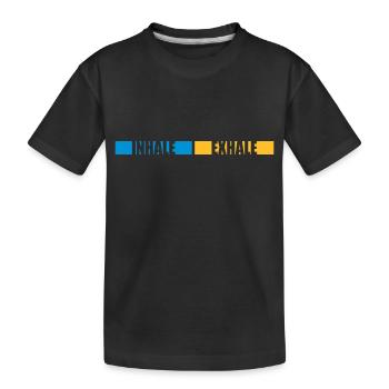 inhale exhale yoga quote - Kids' Premium Organic T-Shirt - black - Front