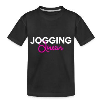 Jogging Queen - Kinder Premium Bio T-Shirt - Schwarz - Vorne