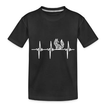 Battement de cœur pour les renards rusés - T-shirt bio Premium Enfant - noir - Devant