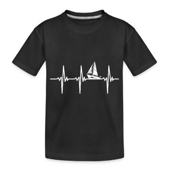Herzschlag für elegante Segelboote und gutem Wind - Kinder Premium Bio T-Shirt - Schwarz - Vorne