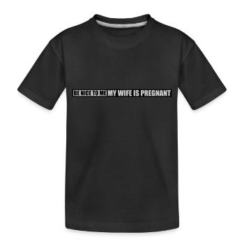 ma femme est enceinte - T-shirt bio Premium Enfant - noir - Devant
