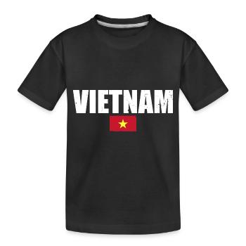 Vietnam Vietnamesische Flagge Vietnamese - Kinder Premium Bio T-Shirt - Schwarz - Vorne