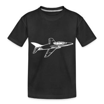 Jet Flugzeug Flieger - Kinder Premium Bio T-Shirt - Schwarz - Vorne