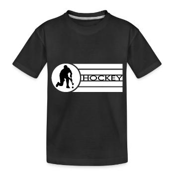 Field hockey Hockey Hockey players in the shooting circle - Kids' Premium Organic T-Shirt - black - Front