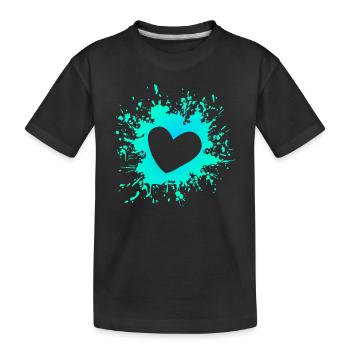 Cœur pinceau - T-shirt bio Premium Enfant - noir - Devant