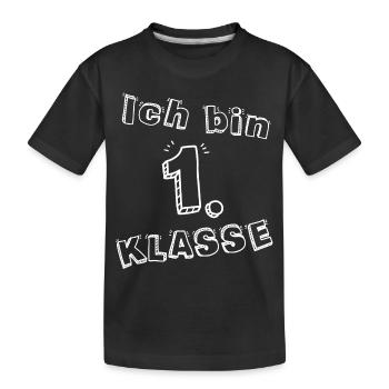 School enrollment I am a 1st grade school beginner - Kids' Premium Organic T-Shirt - black - Front