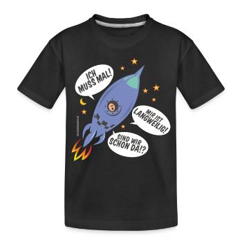 Astronaut in Rakete - Kinder Premium Bio T-Shirt - Schwarz - Vorne