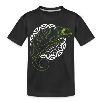 Iguane Iguane Lézard Reptile Reptile Iguana - T-shirt bio Premium Enfant - noir - Devant