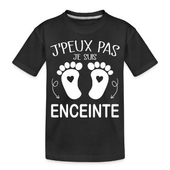 Je peux pas je suis enceinte - T-shirt bio Premium Enfant - noir - Devant