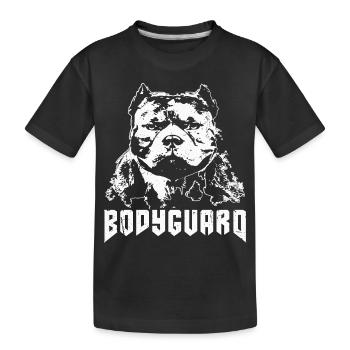 Dog Bodyguard White - Kids' Premium Organic T-Shirt - black - Front