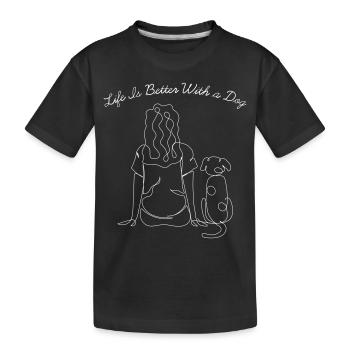 DOGS BETTER DOGS PET DOG LOVE WAU MOTIF - Kids' Premium Organic T-Shirt - black - Front