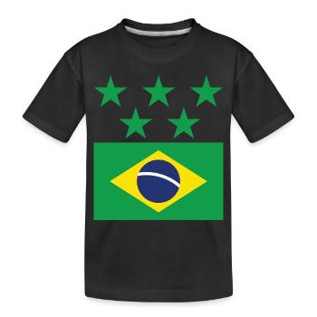 Brazil - Kids' Premium Organic T-Shirt - black - Front
