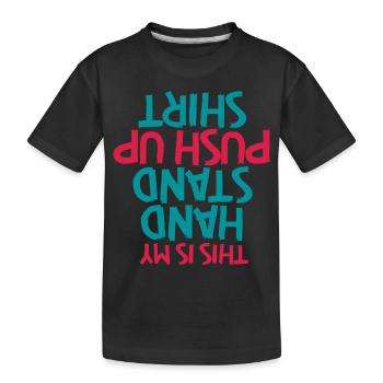 HAND STAND HEMD - Kinder Premium Bio T-Shirt - Schwarz - Vorne