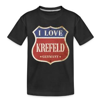 Krefeld Germany City I Love Vintage Retro - Kids' Premium Organic T-Shirt - black - Front