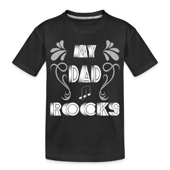My dad rocks mon père fait du rock'n'roll - T-shirt bio Premium Enfant - noir - Devant