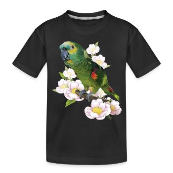 L’amazone à front bleu - T-shirt bio Premium Enfant - noir - Devant