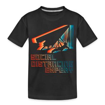 Expert en distanciation sociale Deltaplane - T-shirt bio Premium Enfant - noir - Devant