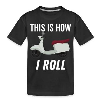 So rolle ich Moped - Kinder Premium Bio T-Shirt - Schwarz - Vorne
