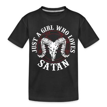 Satanismus Sprüche | Satanisten Horror Geschenke - Kinder Premium Bio T-Shirt - Schwarz - Vorne
