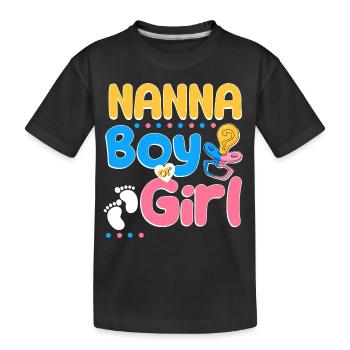 Rose ou bleu Nana t’aime le mieux grand-mère de tous les temps - T-shirt bio Premium Enfant - noir - Devant