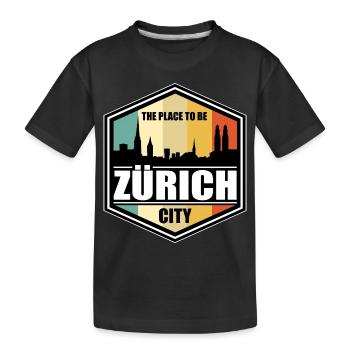 Zürich - Kinder Premium Bio T-Shirt - Schwarz - Vorne