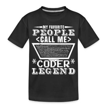 Légende du codeur - T-shirt bio Premium Enfant - noir - Devant