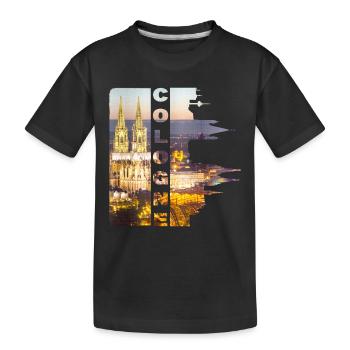 Cologne Cologne Allemagne Ville Skyline Cathédrale de Cologne - T-shirt bio Premium Enfant - noir - Devant