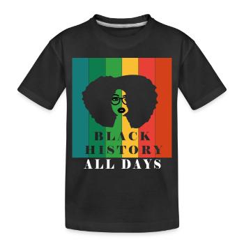 Histoire des Noirs tous les jours - T-shirt bio Premium Enfant - noir - Devant