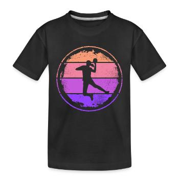 Handballspielerin Retro Mädchen Handball - Kinder Premium Bio T-Shirt - Schwarz - Vorne