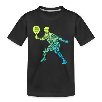Padel Spieler Symbole Jungen Padel Tennis - Kinder Premium Bio T-Shirt - Schwarz - Vorne