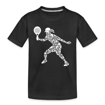 Padel Tennis Player Symbols Girl Padel - Kids' Premium Organic T-Shirt - black - Front