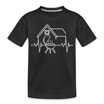 Mon cœur bat pour le barbecue / BBQ / maison - T-shirt bio Premium Enfant - noir - Devant