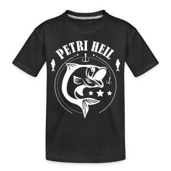 Petri Heil - Kinder Premium Bio T-Shirt - Schwarz - Vorne