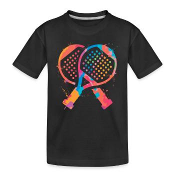 Padel-Tennis Padelschläger Mädchen Padel - Kinder Premium Bio T-Shirt - Schwarz - Vorne
