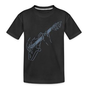 Regenbogenfarbener Gitarrist. Elektrogitarre. - Kinder Premium Bio T-Shirt - Schwarz - Vorne