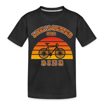 LA VIE EST PLUS BELLE À VÉLO - T-shirt bio Premium Enfant - noir - Devant