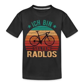 Selten Radlos Fahrrad Radsport Fahrradfahrer Bike - Kinder Premium Bio T-Shirt - Schwarz - Vorne
