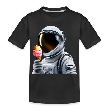 Waffel Eis Astronaut - Kinder Premium Bio T-Shirt - Schwarz - Vorne