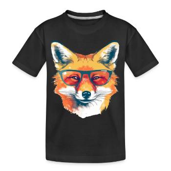Rex le renard à lunettes - T-shirt bio Premium Enfant - noir - Devant