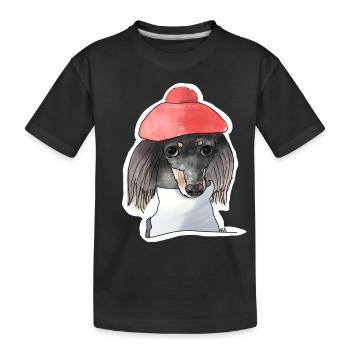Chien artiste - T-shirt bio Premium Enfant - noir - Devant
